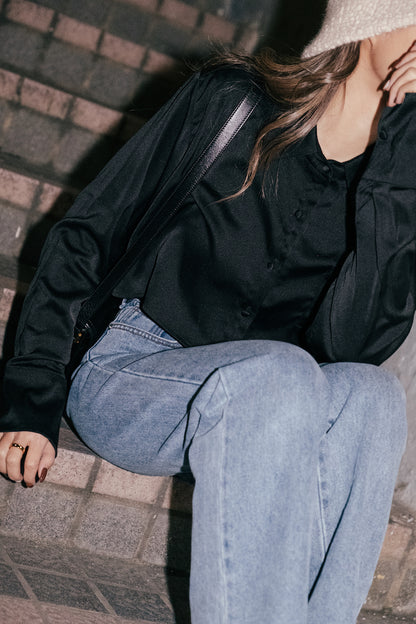 Satin Cropped Shirt